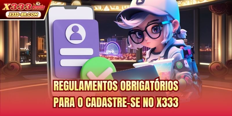 Regulamentos obrigatórios para o cadastre-se no X333